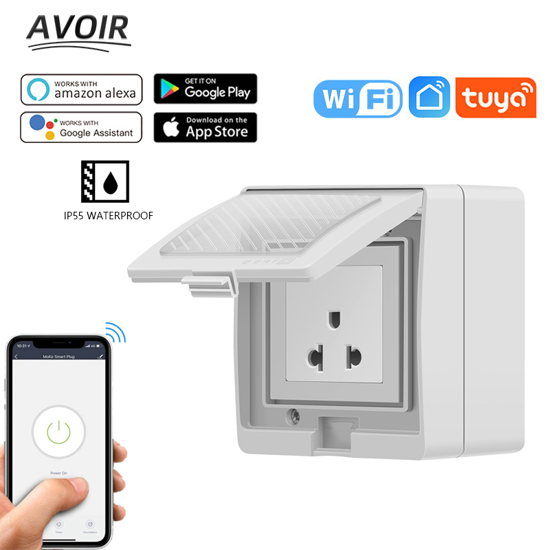 Outdoor Power Outlet With Remote Control - Avoir IP55 Tuya Smart Waterproof Socket