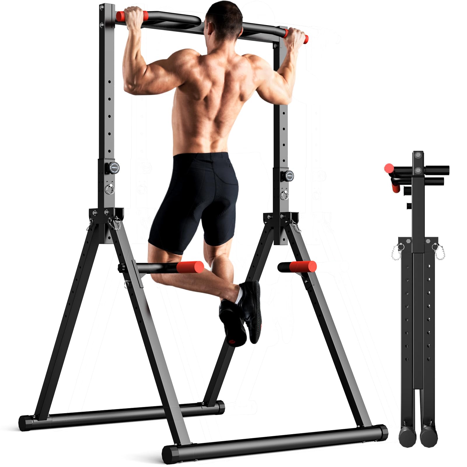 Outdoor Power Tower Pull Up Bar - Foldable Power Tower Pull Up Bar