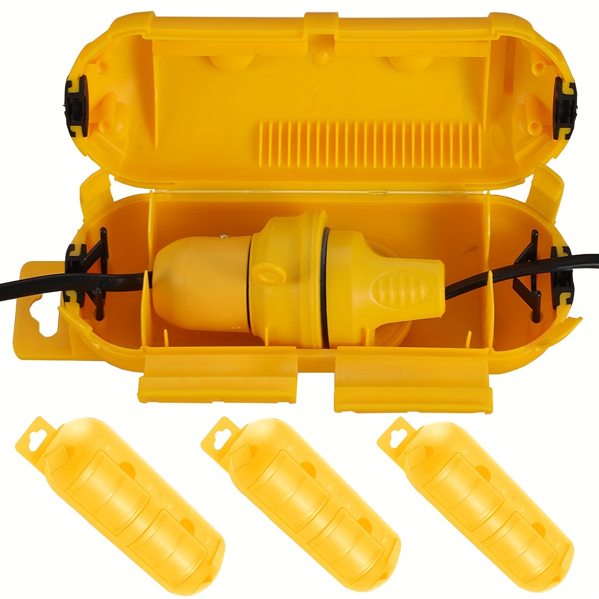 Outdoor Power Supply Box - Extension Yellow Cord Safety Cover with