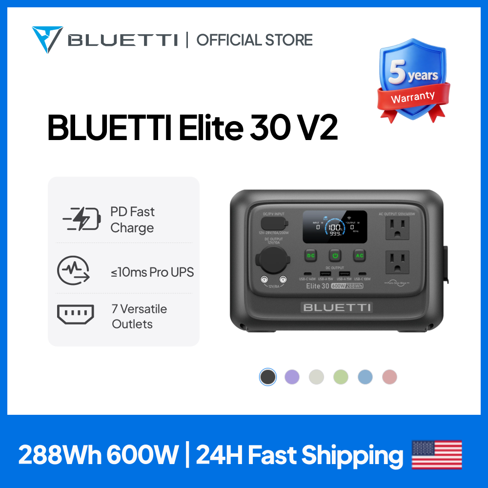 Outdoor Power Generator - 【Renew】BLUETTI Elite 30 V2 Portable Power