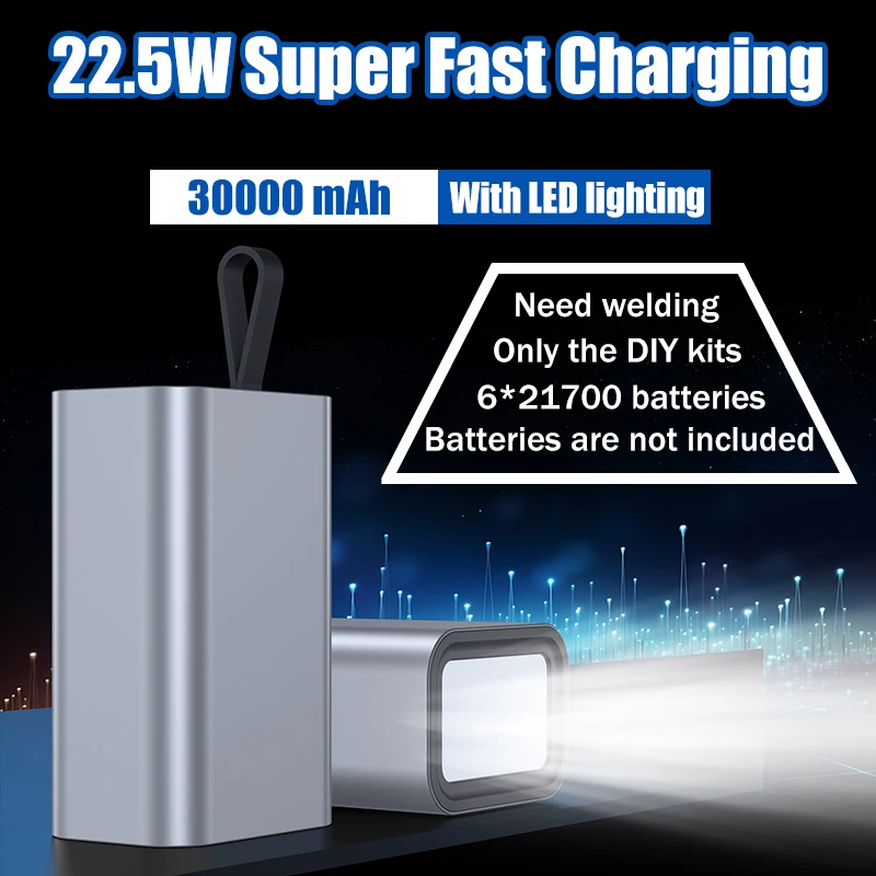 Outdoor Power Supply Box - DIY 6×21700 Power Bank Case Max30000mAh