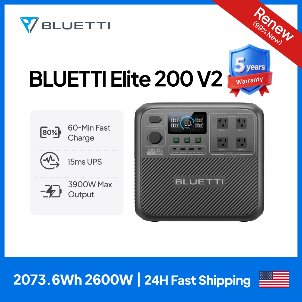 Outdoor Power Generator - 【Renew】BLUETTI Elite 200 V2 Portable Power