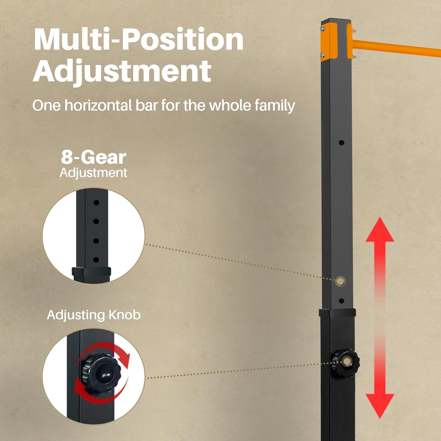 Outdoor Power Tower Pull Up Bar - Steel Freestanding Power Tower Pull-Up Station