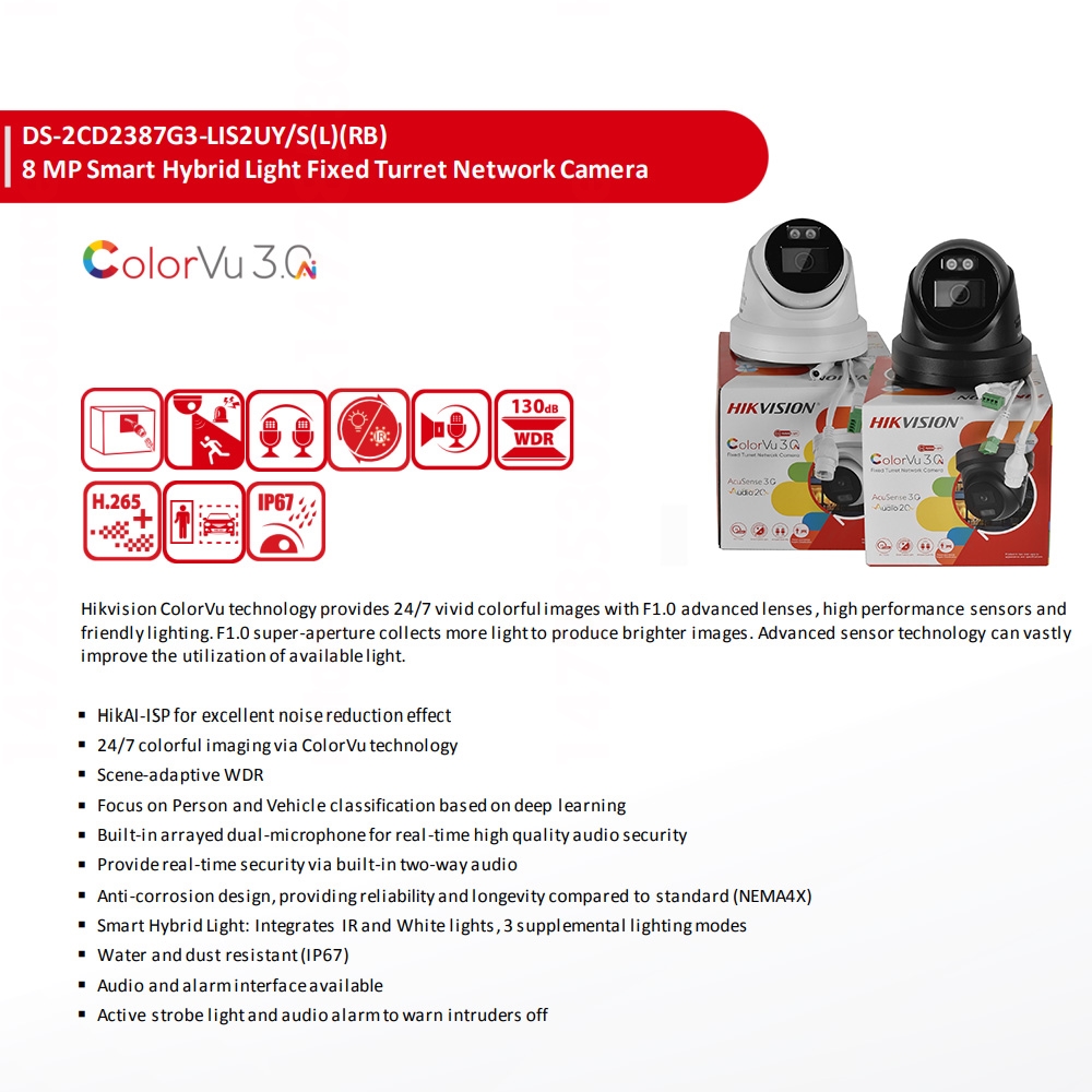 HIKVISION LOCAL+ DS-2CD2387G3- - Outdoor Power Line Cover recension och pris