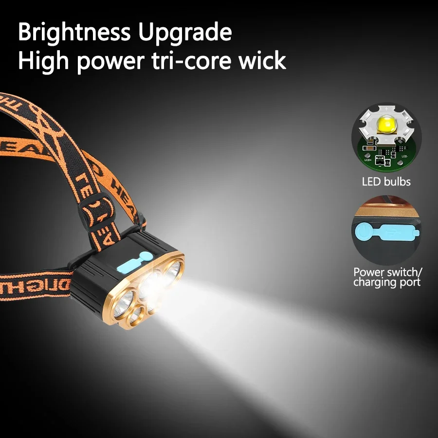 Rechargeable 5 LED Headlight U - Outdoor Power Head recension och pris