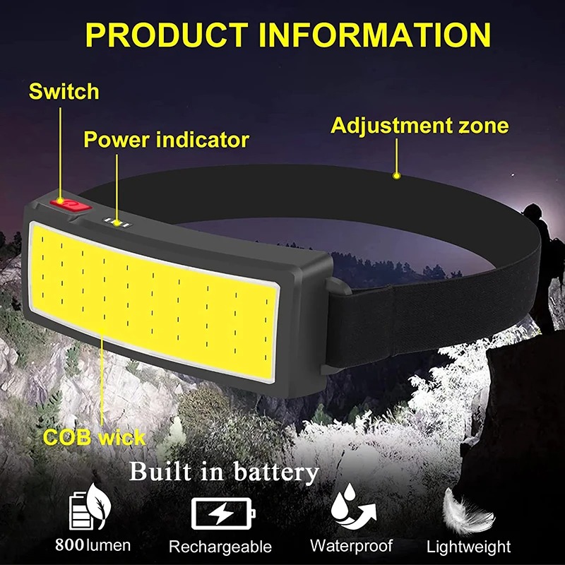 Powerful COB LED Headlamp 4 Li - Outdoor Power Head recension och pris