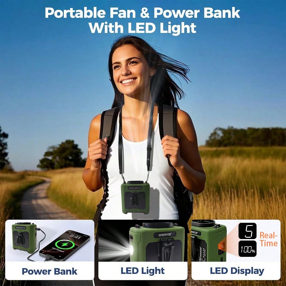 10000mAh Portable Waist Fan, 4 - Outdoor Power Nz recension och pris