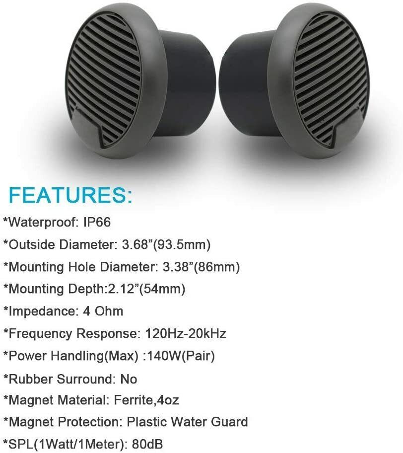 Herdio 2PCS 3'' Bluetooth Mari - Outdoor Power For Hot Tub recension och pris