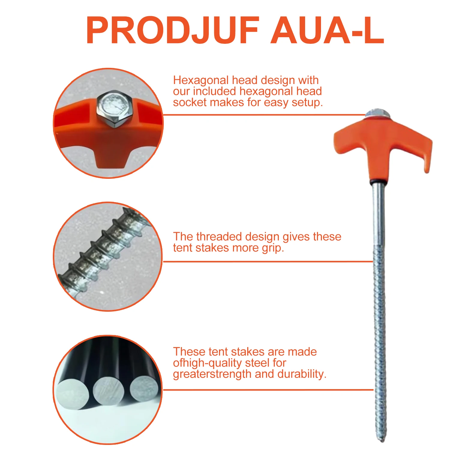 8-inch Screw in Tent Stake New - Outdoor Power Stake recension och pris