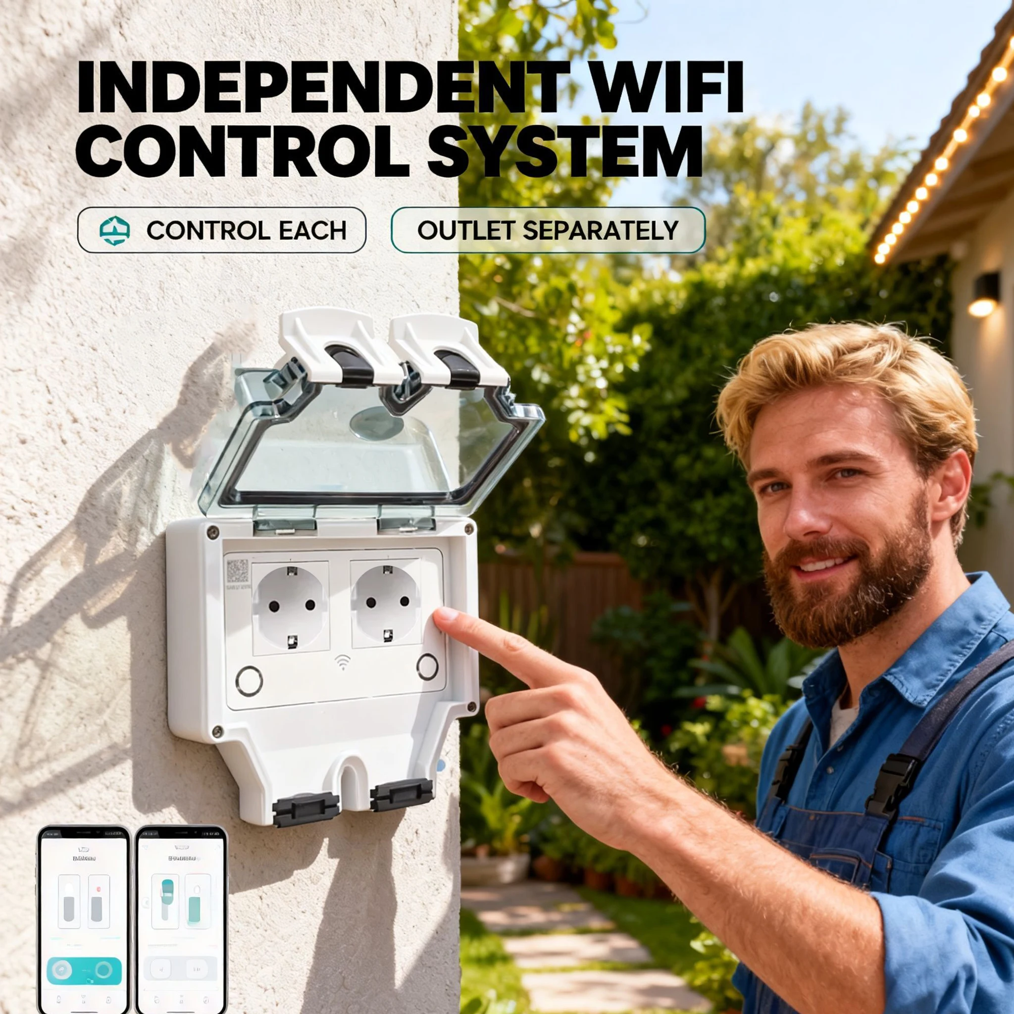 Tuya Waterproof Electrical Wal - Outdoor Power Outlet With Remote Control recension och pris