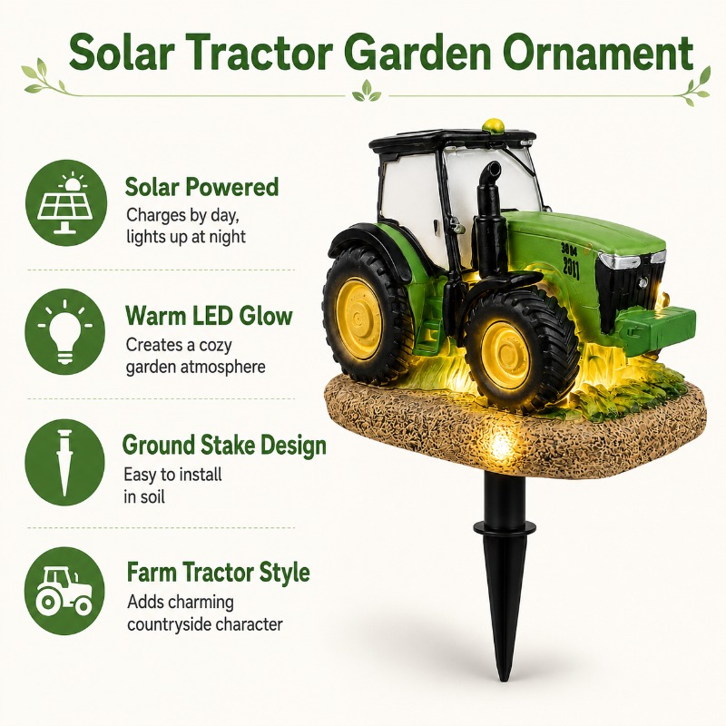 Solar Tractor Garden Stake Lig - Outdoor Power Stake recension och pris