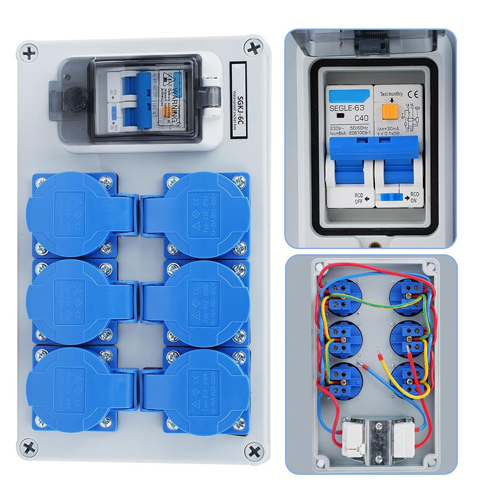 1PC IP54 Wall Mounted 6-Pin Po - Outdoor Power Distributors recension och pris