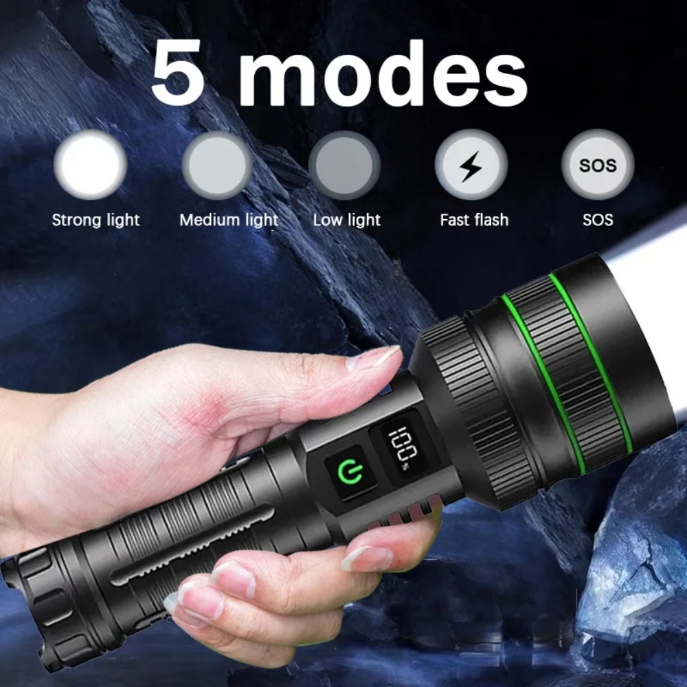 Powerful LED Flashlight Zoomab - Outdoor Powerbank recension och pris