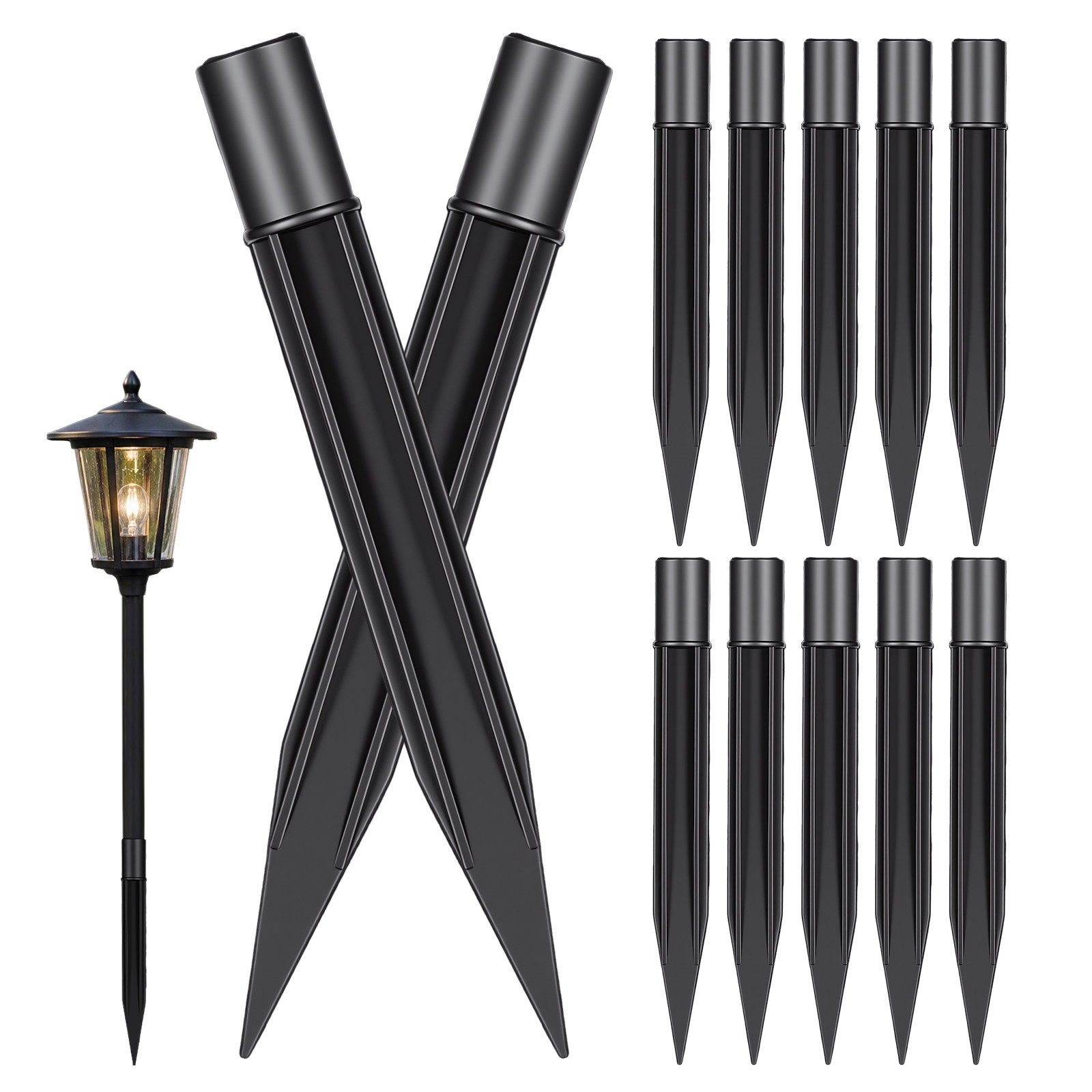 8Pcs Plastic Ground Stakes for - Outdoor Power Stake recension och pris